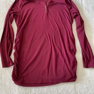 Maternity Burgundy Long Sleeve Top L/G